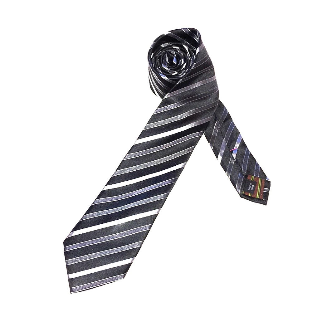 BCBG silver and black tie